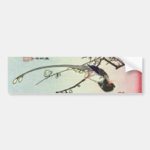 梅に尾長鳥, prunier de 広重 et oiseau, Hiroshige, Ukiyo-e Adhésif Pour Voiture