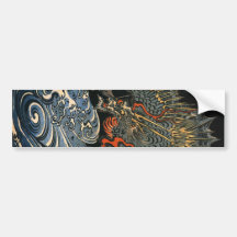 海龍, 国芳, dragon de mer, Kuniyoshi, Ukiyo-e Autocollant Pour Voiture