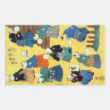 猫の曲芸師, acrobate de 国芳 des chats, Kuniyoshi, Ukiyo- Autocollants