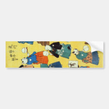 猫の曲芸師, acrobate de 国芳 des chats, Kuniyoshi, Ukiyo- Adhésifs Pour Voiture