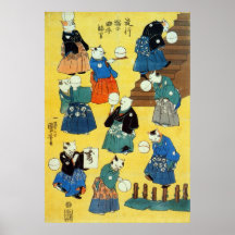 猫の曲芸師, acrobate de 国芳 des chats, Kuniyoshi, Ukiyo- Posters