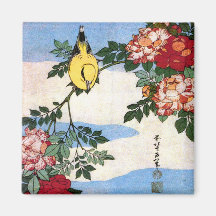 葛飾北斎 Hokusai de rossignol de 黄鳥長春 Magnets Pour Réfrigérateur