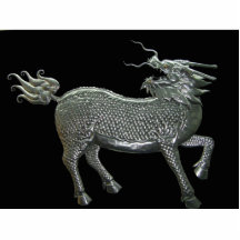麒麟 Qilin Kirin/cadeau japonais chinois de Fengshui Photo Sculpture