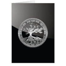 [100] Arbre de la vie celtique [argent] Carte De Vœux