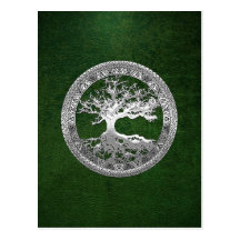 [100] Arbre de la vie celtique [argent] Cartes Postales