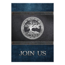 [100] Arbre de la vie celtique [argent] Invitations
