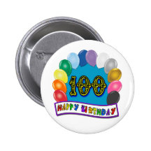 100th Cadeaux d'anniversaire avec la conception as Badges