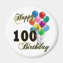 100th cadeaux d'anniversaire et habillement heureu magnets pour réfrigérateur