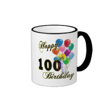 100th cadeaux d'anniversaire et habillement heureu tasses à café