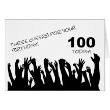 100th Carte d'anniversaire avec les foules de ondu