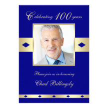 100th Invitation de fête d'anniversaire de photo -