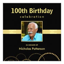 100th Invitations de fête d'anniversaire - photo f