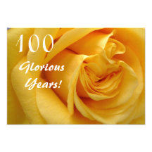 100th La célébration d'anniversaire/jaune-foncé s' Faire-parts