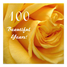 100th Rose jaune Célébration-Profond d'anniversair Faire-parts
