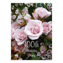 100th Roses Célébration-Roses d'anniversaire Carton D'invitation