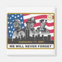 10 conception d'anniversaire de l'an 9/11 magnets pour réfrigérateur