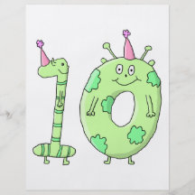 10ème Bande dessinée de fête d'anniversaire - vert Prospectus