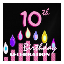 10ème Bougies rayées de rose de fête d'anniversair Bristols