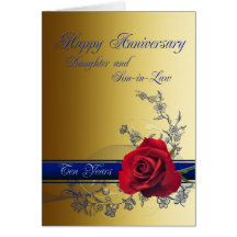 10ème Carte d'anniversaire pour la fille et le bea