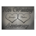 10ème carte perforée d'anniversaire de mariage de 