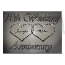 10ème carte perforée d'anniversaire de mariage de 