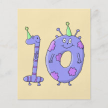 10ème Créatures de bande dessinée de fête d'annive Prospectus En Couleur