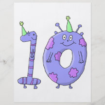10ème Créatures de bande dessinée de fête d'annive Tract