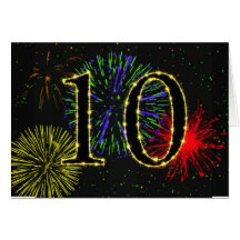 10ème Invitation de fête d'anniversaire Cartes