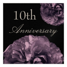 10ème Roses de DEEP PURPLE d'invitation d'annivers
