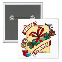 10èmes cadeaux d'anniversaire heureux badges