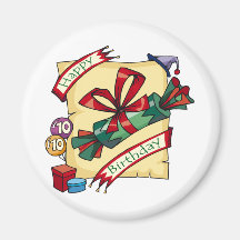 10èmes cadeaux d'anniversaire heureux magnets pour réfrigérateur