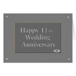 11ème heureux. Acier d'anniversaire de mariage Cartes De Vœux