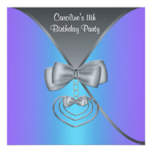11ème invitation élégante de fête d'anniversaire d