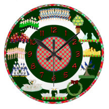 12 jours de vert et de blanc d'horloge de Noël