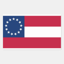 13 autocollants de rectangle de drapeau confédéré 