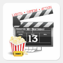 13ème Partie de film d'anniversaire Autocollants