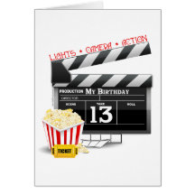 13ème Partie de film d'anniversaire Carte De Vœux