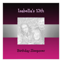 13ème Photo 2 de rose d'argent de Sleepover d'anni Cartons D'invitation