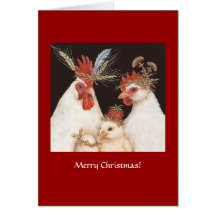 (#14) Carte de Noël de famille de poulet