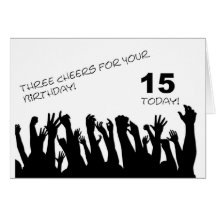 15ème Carte d'anniversaire avec les foules de ondu