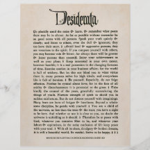 1692 desiderata - papier de regard de parchemin, 2 prospectus