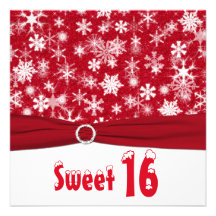 16ème invitation d'anniversaire de flocon de neige