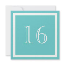 16ème Invitation de fête d'anniversaire - Aqua