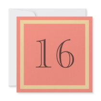 16ème Invitation de fête d'anniversaire - corail s
