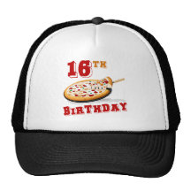 16ème Partie de pizza d'anniversaire Casquettes