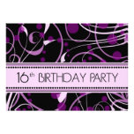 16èmes cartes d'invitation de fête d'anniversaire 
