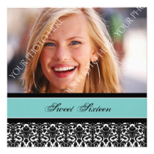 16èmes invitations de fête d'anniversaire de photo