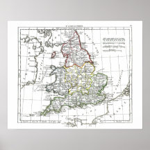 1806 carte - L'Angleterre Posters