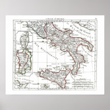 1806 carte - L'Italie 2e Feuille Affiche