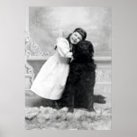1890 filles de sourire et son chien de chien d'arr posters